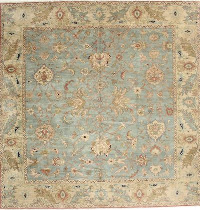 Light Blue Karaman Rug #2026 • 10′6″ x 10′8″ • 100% Wool