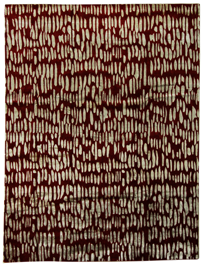 BURGUNDY Modern Rug #7758 • 8′0″ x 10′0″ • Wool on Silk