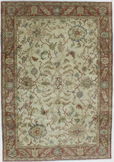 Ivory Karaman Rug #606 • 6′3″ x 9′0″ • 100% Wool