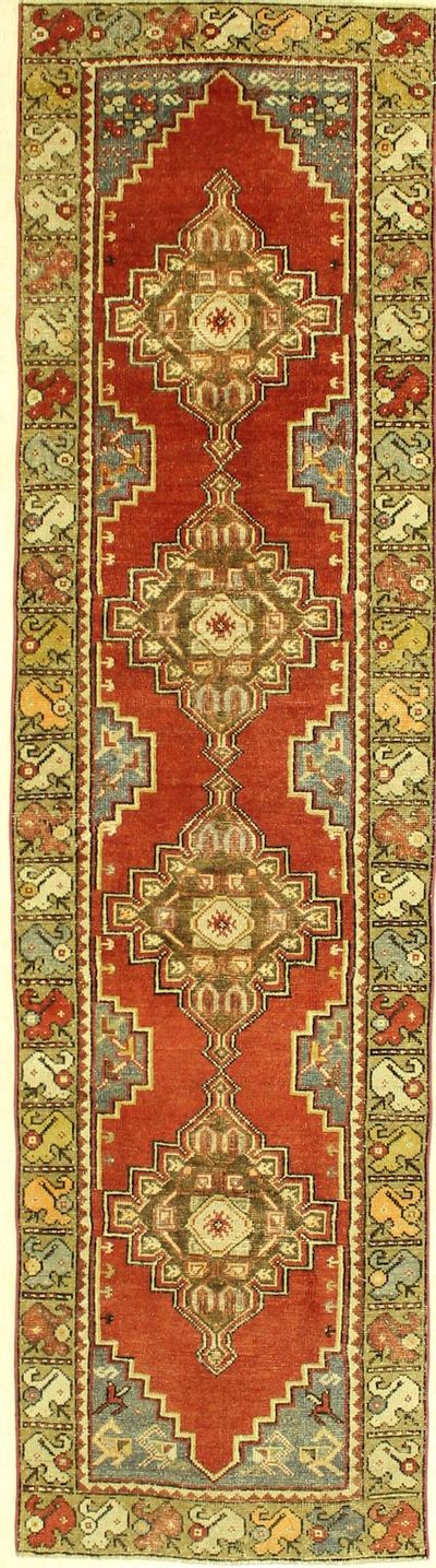 Red Konya Rug #1310 • 2′9″ x 10′3″ • 100% Wool