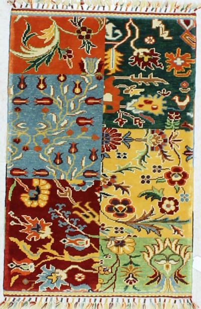 Multicolor Patchwork Rug #876 • 2′8″ x 4′0″ • 100% Wool