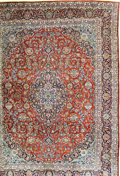 Red Kashan Rug #1565 • 11′10″ x 15′8″ • Wool on Cotton