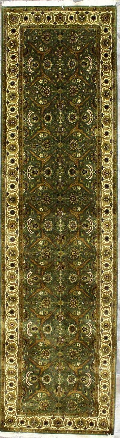 Green Farahan Rug #8339 • 2′7″ x 9′6″ • 100% Wool