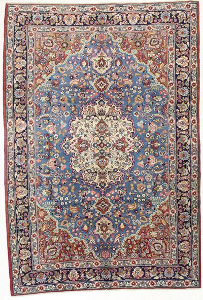 Blue Tabriz Rug #1728 • 6′2″ x 9′2″ • 100% Wool