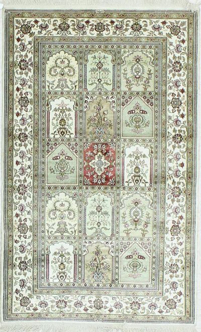 Light Green Signed Silk Rug #352 • 3′0″ x 5′0″ • 100% Silk