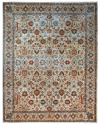 Ivory NOORISTAN Rug #6921 • 9′2″ x 11′8″ • 100% Wool