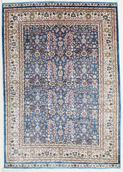 Light Blue Kayseri Rug #2374 • 3′11″ x 5′8″ • 100% Silk