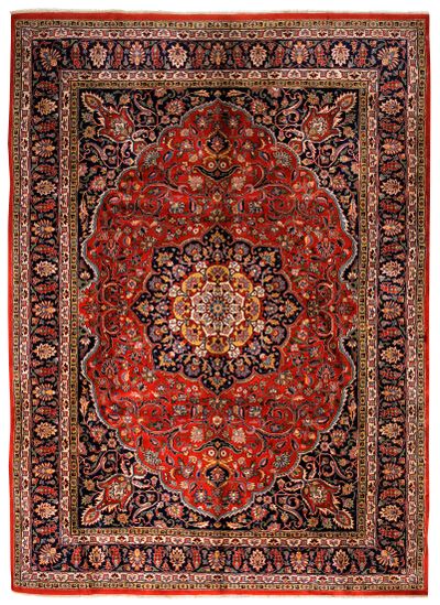 Rust Kashan Rug #804 • 9′11″ x 13′8″ • 100% Wool