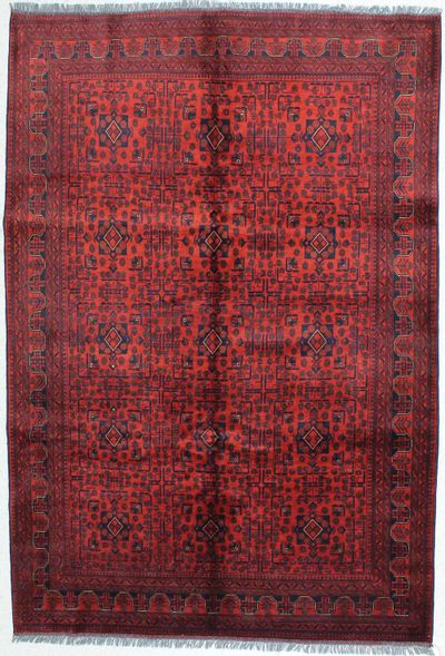 Red Kunduz Rug #373 • 6′6″ x 9′5″ • 100% Wool