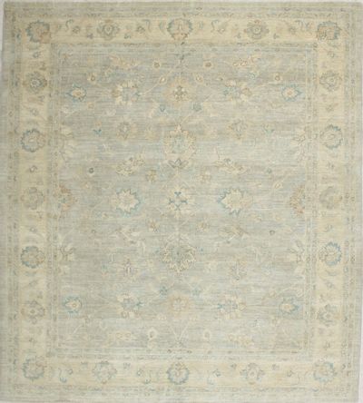 Green Ushak Rug #7138 • 8′1″ x 9′0″ • 100% Wool