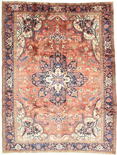 Rust Heriz Rug #6734 • 8′6″ x 11′7″ • 100% Wool