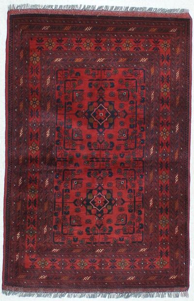 Red Kunduz Rug #444 • 3′3″ x 5′0″ • 100% Wool