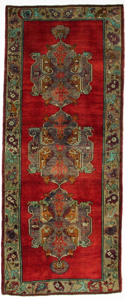 Red Konya Rug #1874 • 5′1″ x 12′3″ • 100% Wool