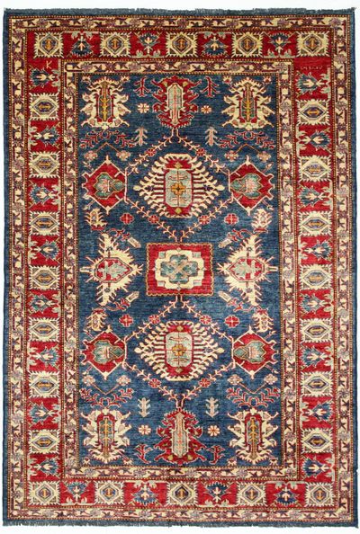 NAVY Kazak Rug #8710 • 5′6″ x 8′2″ • Wool on Cotton
