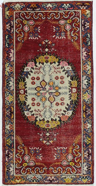 Red Konya Rug #492 • 2′10″ x 5′8″ • 100% Wool