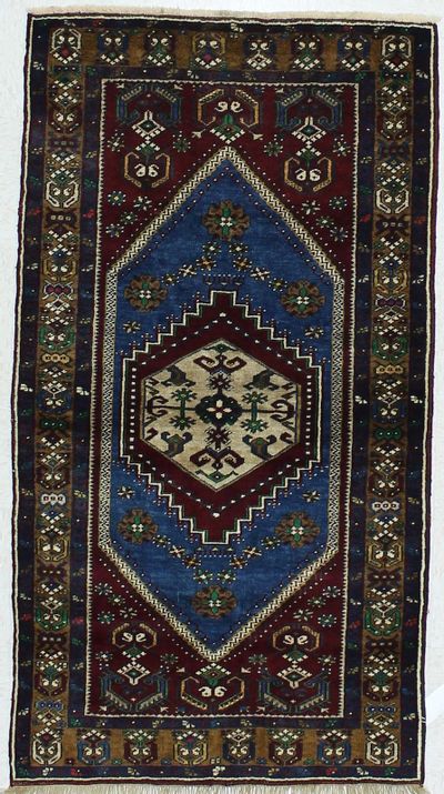 Blue Konya Rug #449 • 3′3″ x 5′11″ • 100% Wool