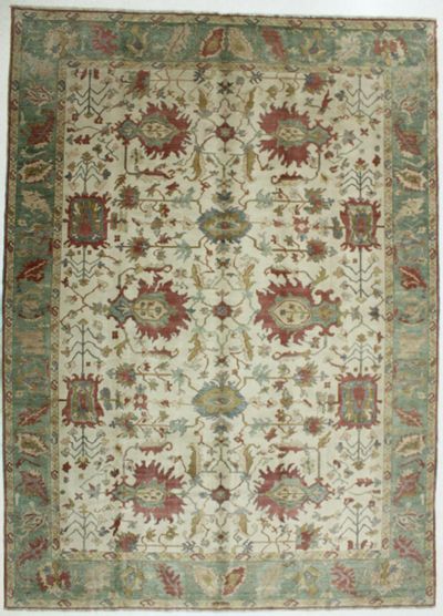 White Sultanabad Rug #677 • 10′2″ x 14′0″ • 100% Wool