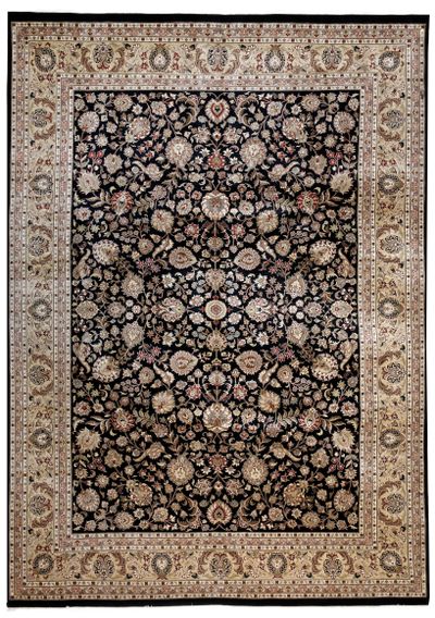 Black Tabriz Rug #244 • 10′0″ x 14′3″ • Wool on Cotton