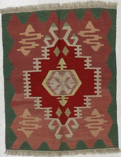 Red Kayseri Rug #1513 • 2′11″ x 3′8″ • 100% Wool