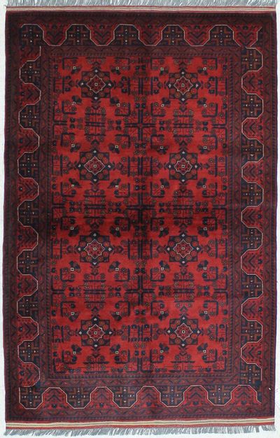 Red Kunduz Rug #443 • 4′3″ x 6′6″ • 100% Wool