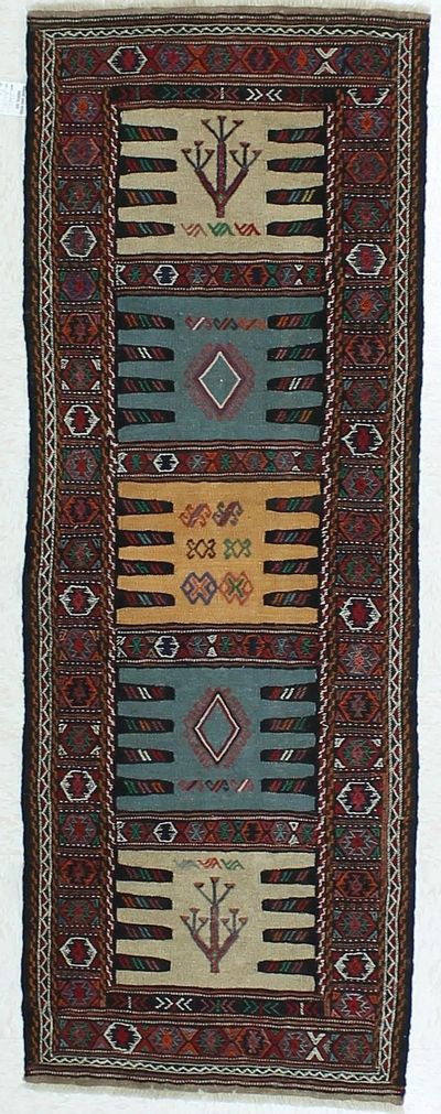 Red Kilim Rug #401 • 2′1″ x 5′9″ • 100% Wool
