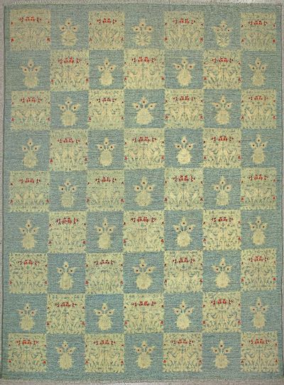 LT BLUE Contemporary Rug #7259 • 9′2″ x 11′8″ • Wool on Cotton