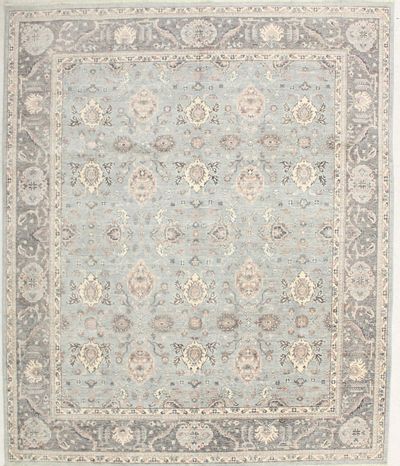 Blue Ushak Rug #6728 • 8′1″ x 9′8″ • 100% Wool