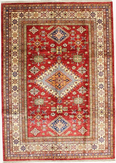 Red Kazak Rug #1662 • 6′11″ x 9′8″ • 100% Wool