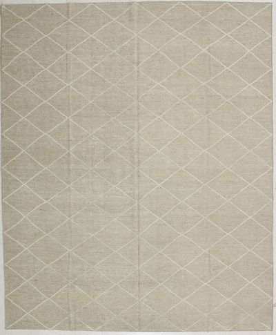 beige Modern Rug #1987 • 8′3″ x 10′1″ • 100% Wool
