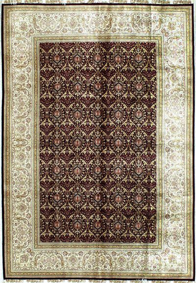 Red Cezaevi Rug #623 • 5′6″ x 8′1″ • 100% Silk