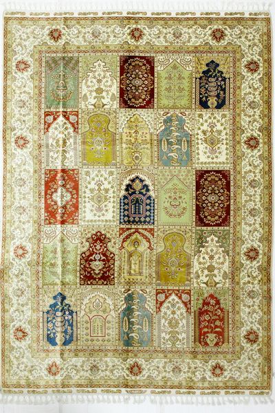 Multicolor Cezaevi Rug #2580 • 7′0″ x 9′9″ • 100% Silk