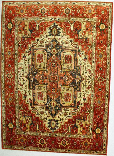 Ivory Heriz Rug #383 • 8′9″ x 12′2″ • Wool on Cotton
