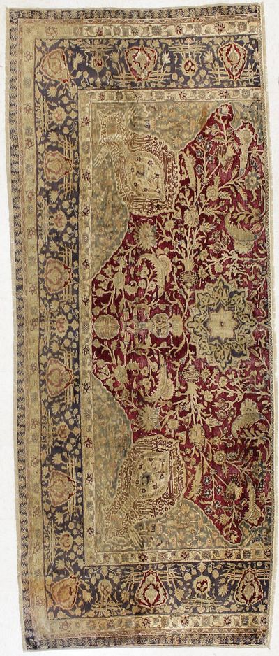 Red SILK Rug #1576 • 3′6″ x 8′9″ • 100% Silk
