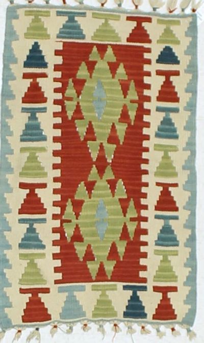 Multicolor Kilim Rug #866 • 2′1″ x 3′1″ • 100% Wool