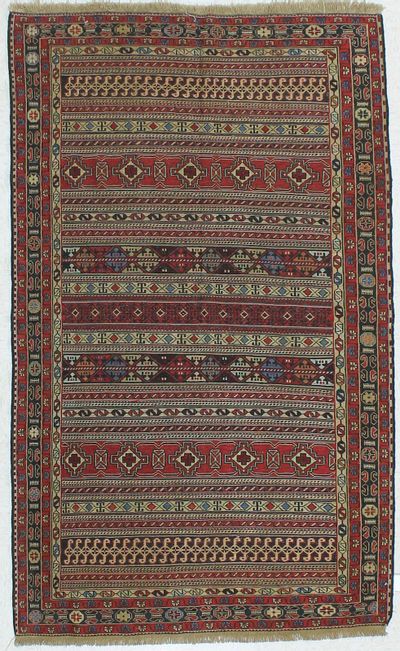 Red Kilim Rug #440 • 4′2″ x 6′10″ • 100% Wool