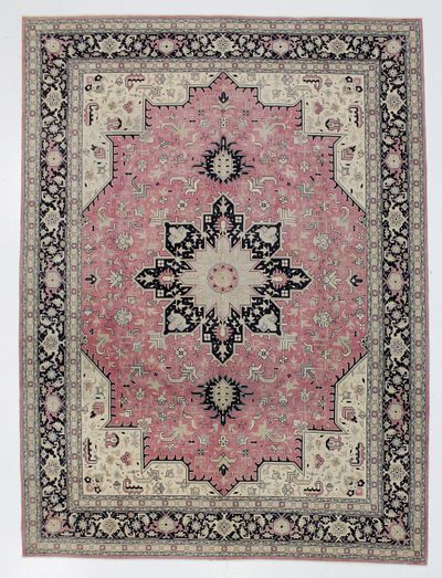 PINK Tabriz Rug #805 • 8′9″ x 11′10″ • Wool on Cotton