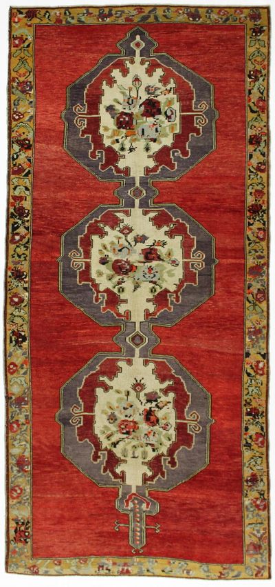 Red Konya Rug #980 • 5′4″ x 11′6″ • 100% Wool