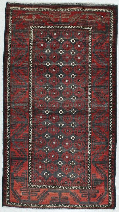 Red Beluch Rug #445 • 3′5″ x 6′1″ • 100% Wool