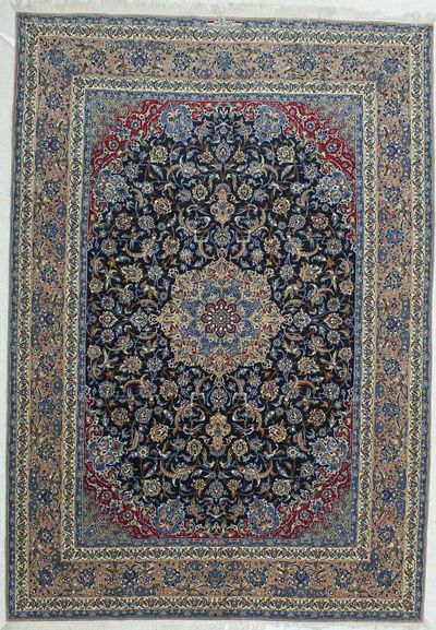NAVY Isfahan Rug #369 • 7′0″ x 10′0″ • Wool on Cotton