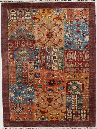 Multicolor Patchwork Rug #2429 • 5′0″ x 6′8″ • 100% Wool