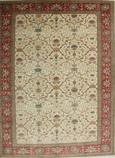 Ivory Sivas Rug #590 • 10′8″ x 14′0″ • 100% Wool
