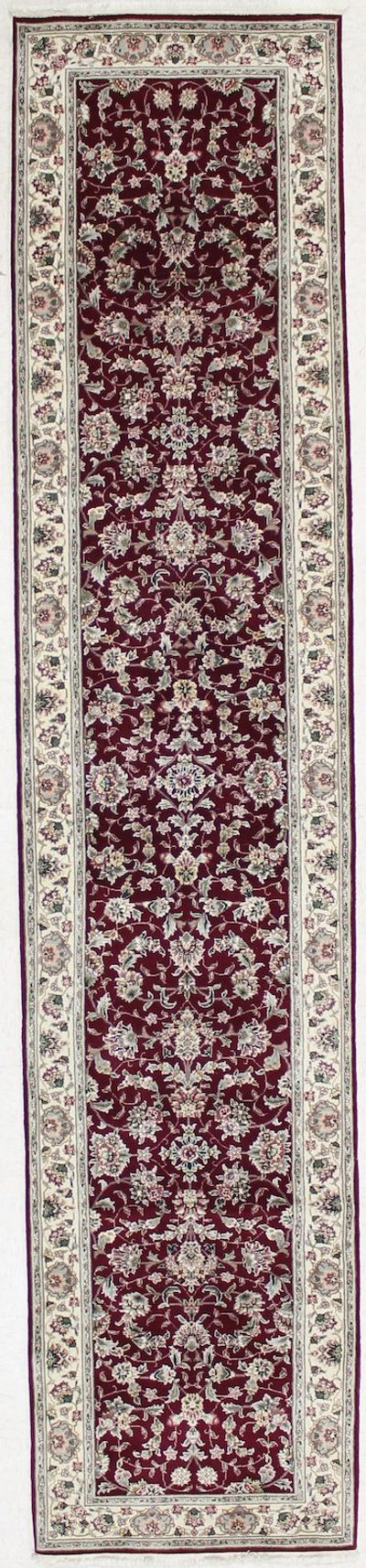 BURGUNDY Royal Flower Rug #1756 • 2′7″ x 12′4″ • 100% Wool