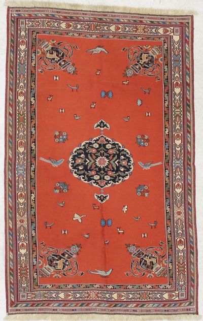 Red Sincan Rug #1589 • 4′3″ x 6′10″ • 100% Wool