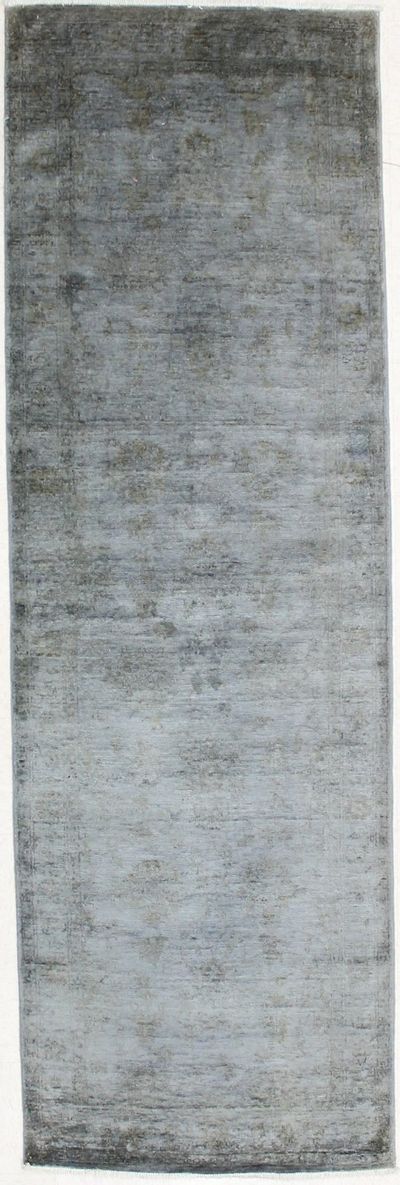 Gray Contemporary Rug #2798 • 3′3″ x 10′1″ • 100% Silk
