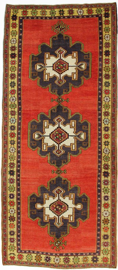 Red Konya Rug #8010 • 5′0″ x 11′7″ • 100% Wool
