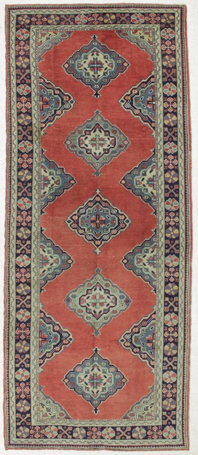 Red Konya Rug #7892 • 5′2″ x 12′8″ • 100% Wool