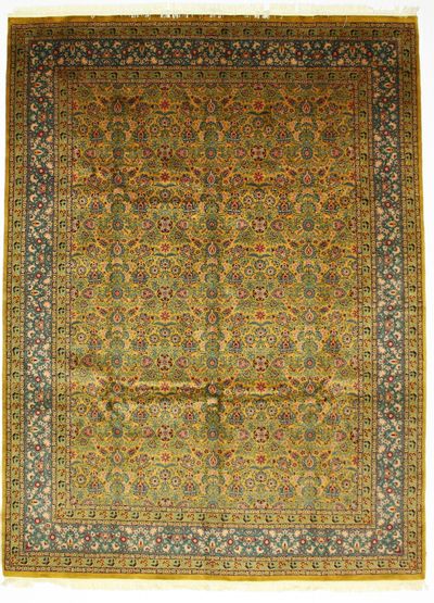Gold Tabriz Rug #719 • 9′0″ x 12′2″ • 100% Wool