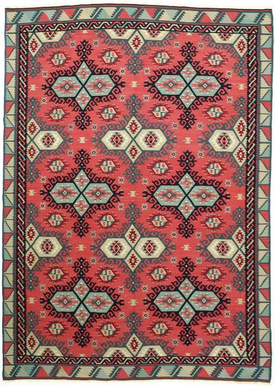 Rust Kilim Rug #1193 • 6′8″ x 9′5″ • 100% Wool