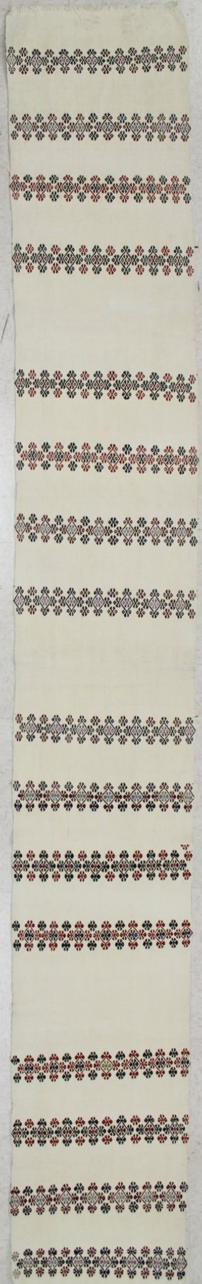 Ivory Kilim Rug #1574 • 2′1″ x 15′7″ • 100% Wool