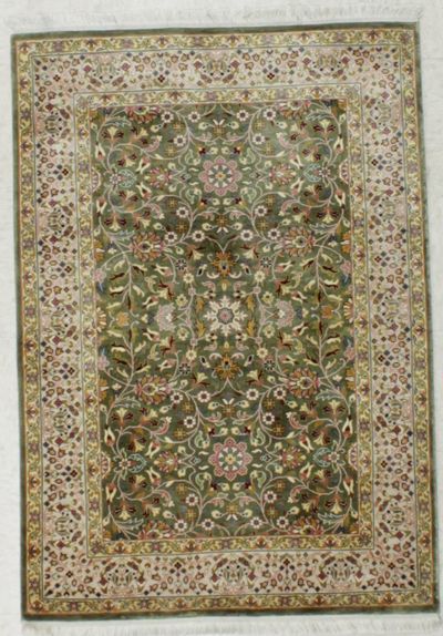 Green IMZALI Rug #8640 • 2′11″ x 4′3″ • 100% Silk